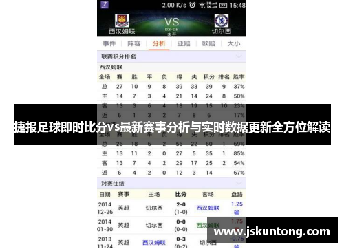 捷报足球即时比分vs最新赛事分析与实时数据更新全方位解读